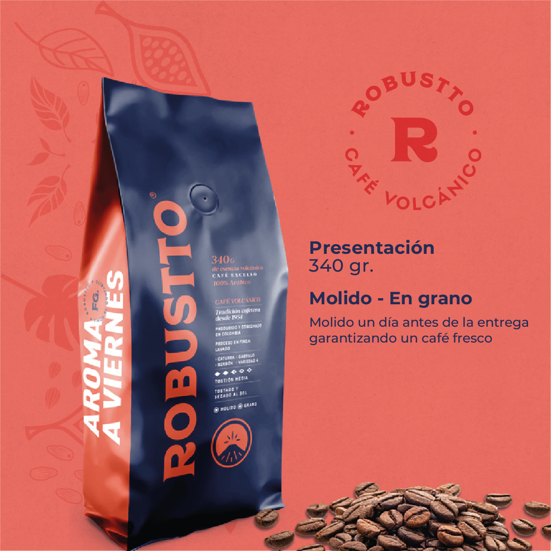 ROBUSTTO CAFÉ (Presentación de 340gr - Aroma a Viernes)